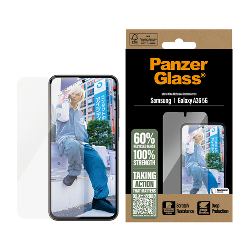 PANZERGLASS SCREEN PROTECTOR ULTRA-WIDE FIT - CLEAR, afbeelding 2