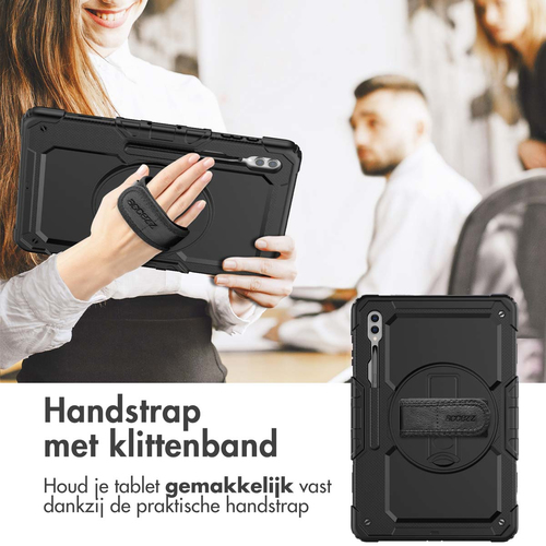 Accezz Rugged Backcover met schouderstrap Samsung Galaxy Tab S9 Ultra Tablethoesje Zwart, afbeelding 4