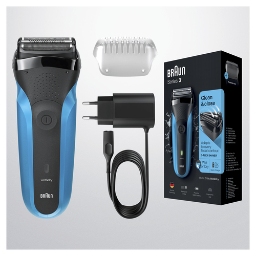 Braun Series 3 310 Electric Shaver, Wet & Dry Razor for Men, Black/Blue – image 8