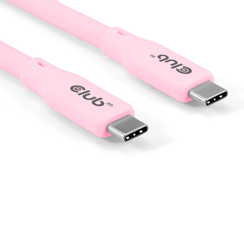 Club3D Lifestyle USB-C Kabel PD 240W,20Gbps 2m roze St/St retail, afbeelding 6