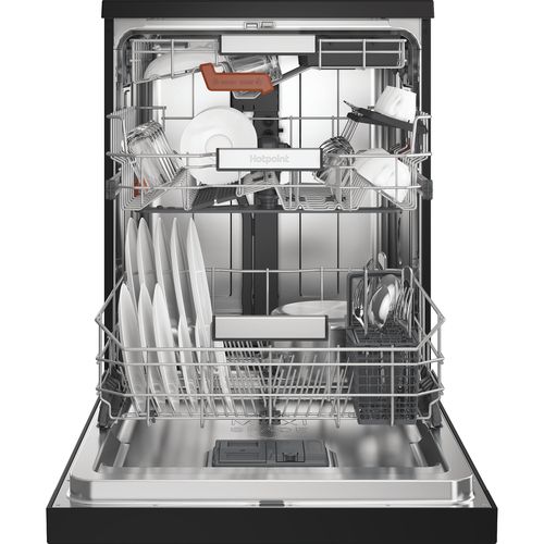 Hotpoint HydroForce H8FHS61BSUK Freestanding Full Size Dishwasher with Maxi Space - Black Steel – image 3