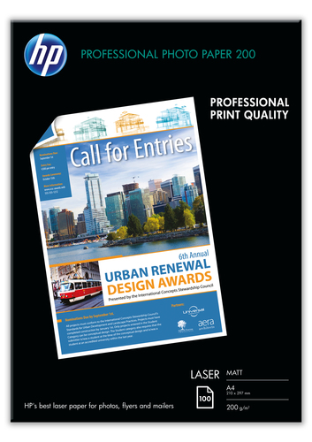 HP Inc. Papier foto do drukarek laserowych Matowy 200g A4 100arkuszy Q6550A