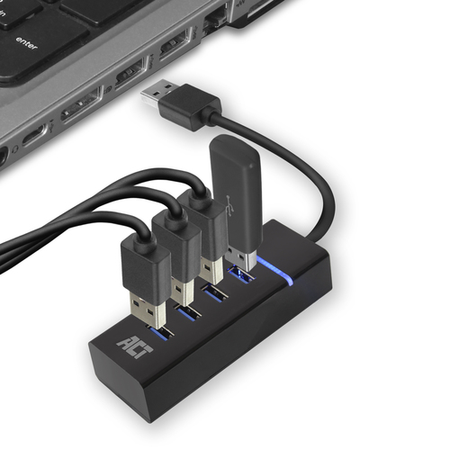 ACT Connectivity AC6300 USB Hub USB 3.2 Gen 1 met 4 USB-A poorten usb-hub, afbeelding 2