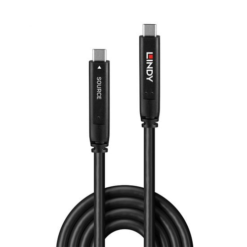 Lindy 10m USB 3.2 Gen 1 & DP 1.4 Type C Hybrid Cable, afbeelding 2