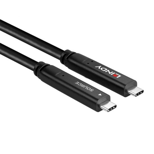 Lindy 10m USB 3.2 Gen 1 & DP 1.4 Type C Hybrid Cable, afbeelding 3