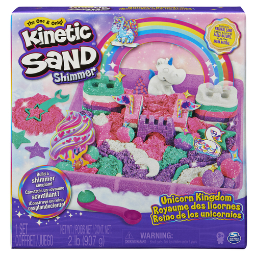 Kinetic Sand Shimmer, Unicorn Kingdom Playset with 2lbs of Shimmer with 8 Tools (Walmart Exclusive)
