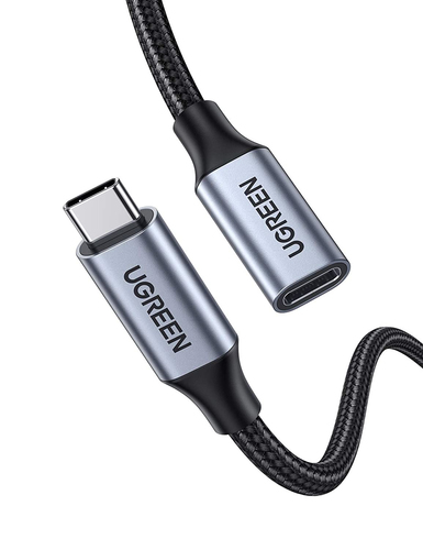 Cable USB-C Macho a USB-C Hembra 1metro USB-C 31 Gen 2 Compatible con Thunderbolt 3 Carcasa de Aluminio Nylon Trenzado Transferencia de Datos 10 Gbps Soporta hasta 100W para Carga Rápida 30205 - 30205