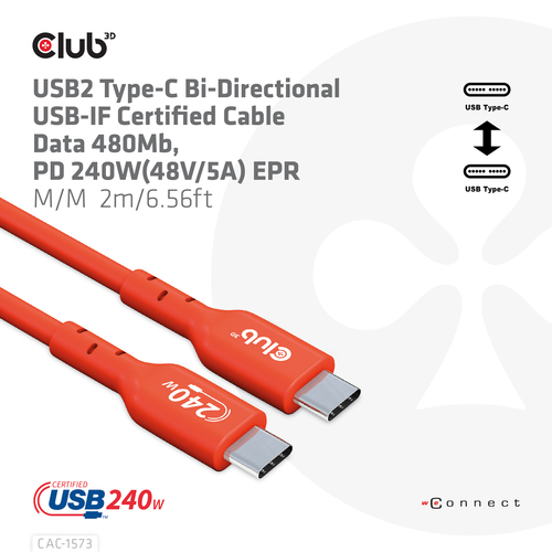 Club 3D USB-C 2.0 Bi-Directional kabel, afbeelding 7
