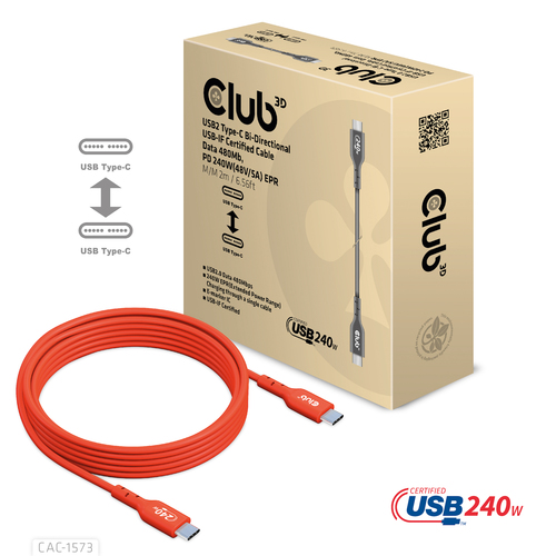 Club 3D USB-C 2.0 Bi-Directional kabel, afbeelding 6