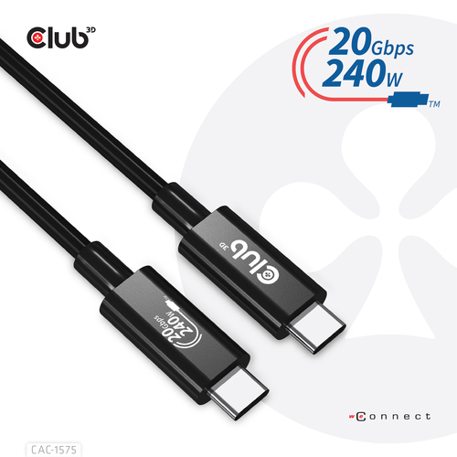 Club 3D USB4-C Gen2x2 Bi-Directional kabel, afbeelding 8