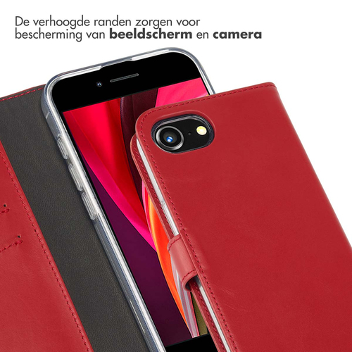 Selencia Echt Lederen Bookcase iPhone SE 4 - Rood, afbeelding 4