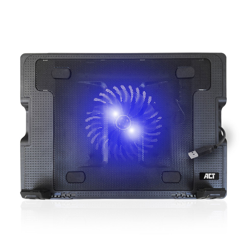 ACT Laptopstandaard, met ventilator, hoogte verstelbaar in 5 standen, 2-poorts hub, afbeelding 3
