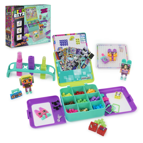 Pixobitz Studio with 500 Water Fuse Beads, Decos and Accessories, Makes 3D Creations with No Heat, Arts and Crafts Kids Toys for Ages for 6 and up
