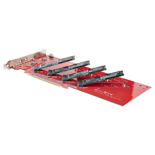 StarTech.com Quad M.2 PCIe Adapter Card, x16 Quad NVMe or AHCI M.2 SSD to PCI Express 4.0, Up to 7.8GBpsDrive, For 22422260228022110mm PCIe M-Key M2, afbeelding 7