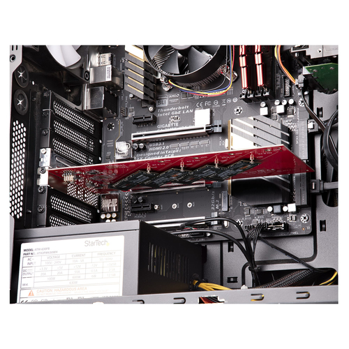 StarTech.com Quad M.2 PCIe Adapter Card, x16 Quad NVMe or AHCI M.2 SSD to PCI Express 4.0, Up to 7.8GBpsDrive, For 22422260228022110mm PCIe M-Key M2, afbeelding 9