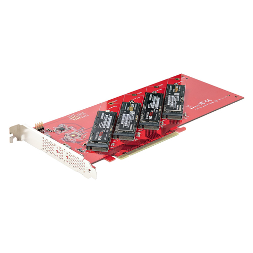 StarTech.com Quad M.2 PCIe Adapter Card, x16 Quad NVMe or AHCI M.2 SSD to PCI Express 4.0, Up to 7.8GBpsDrive, For 22422260228022110mm PCIe M-Key M2, afbeelding 8