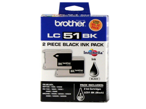 2PK INK CARTRIDGE BLACK FOR .FAX1360 FAX2480C DCP130C MULTI 5