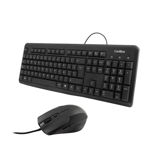 CoolBox COO-KTR-01U клавиатура Мышь входит в комплектацию Офисная USB QWERTY Черный