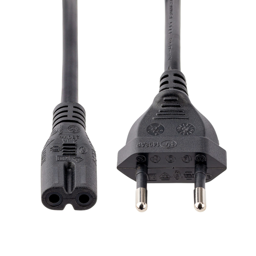 StarTech.com 3m (10ft) Laptop Power Cord, EU Plug to C7, 2.5A 250V, 18AWG, Notebook  Laptop Replacement AC Power Cord, PrinterPower Brick Cord,, afbeelding 4
