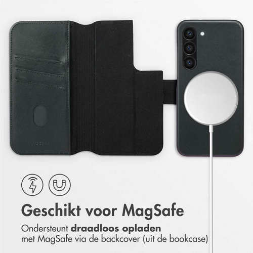 Accezz Leather Bookcase 2-in-1 met MagSafe Samsung Galaxy S23 - Onyx Black, afbeelding 3