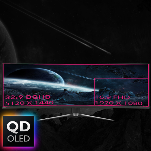 MSI MPG 491CQPDE QD-OLED computer monitor 124,5 cm (49 ) 5120 x 1440 Pixels DQHD QDOLED Zwart, afbeelding 7