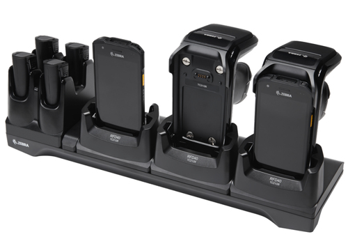 Zebra CRD3S4T-RFD40-TC2X-CHG-1R зарядное устройство для мобильных устройств Мобильный компьютер, RFID-считыватель Черный Кабель переменного тока Для помещений