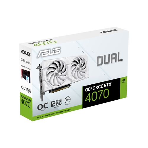 Tarjetas de Video ASUS DUAL-RTX4070-O12G-EVO-WHITE