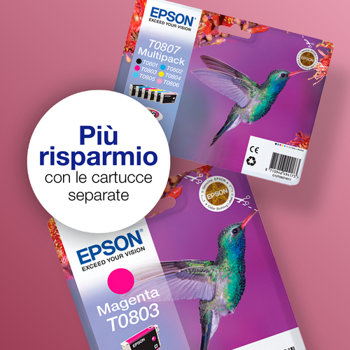 Epson T0803 – Cartuccia magenta originale (Colibrì)