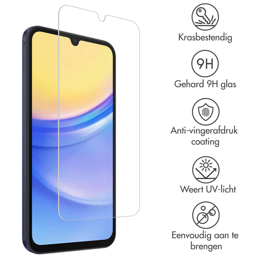 Accezz Gehard Glas Screenprotector 2-pack Samsung Galaxy A15 (5G/4G), afbeelding 2