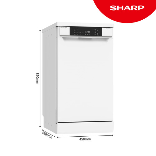 Sharp QW-NS1EF49E0W-EN dishwasher 10 place settings – image 2