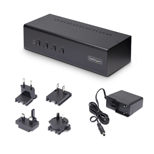 StarTech.com 4-Port Dual-Monitor DisplayPort KVM Switch, 4K 60Hz, 2x USB 5Gbps Hub Ports, 2x USB 2.0 HID Ports, Hotkey and Push-Button Switching, TAA, afbeelding 7