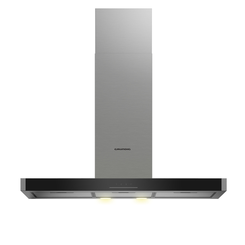 Grundig GDKP5460BC cooker hood Wall-mounted Black, Stainless steel 645 m³/h