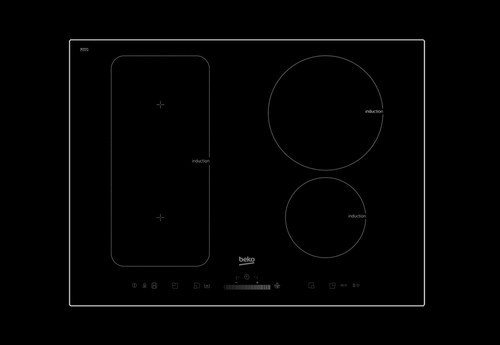 Beko HII74500FHT варочная поверхность Черный Встроенный 70 cm Плита с зонами индукции 4 зона(ы)