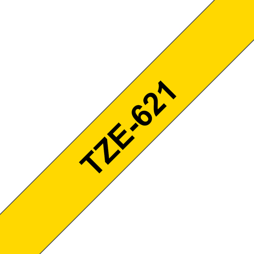 Brother TZe621 Black on Yellow Label Tape 9mm - image 1
