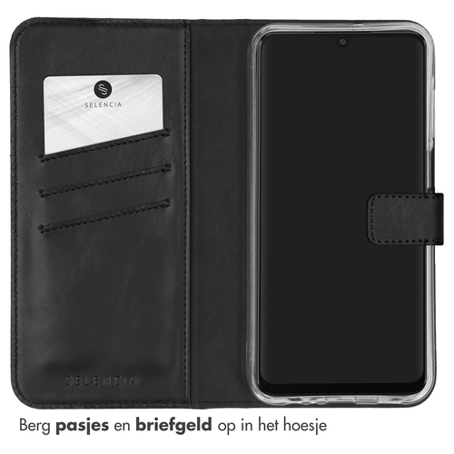 Selencia Echt Lederen Bookcase Samsung Galaxy A15 (5G/4G) - Zwart, afbeelding 3