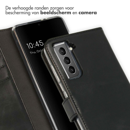 Selencia Echt Lederen Bookcase Samsung Galaxy S21 - Zwart, afbeelding 4