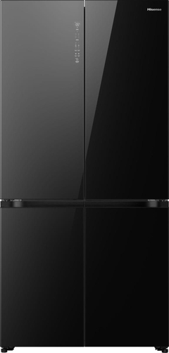 Hisense KitchenFit RQ768N4GBE Total No Frost American Fridge Freezer - Black Glass - E Rated, Black - image 1