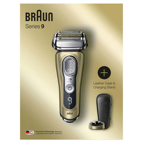 Braun Series 9 Electric Shaver for Men 9299s, Charging Stand and Leather Travel Case - Gold Gifting Edition – image 2