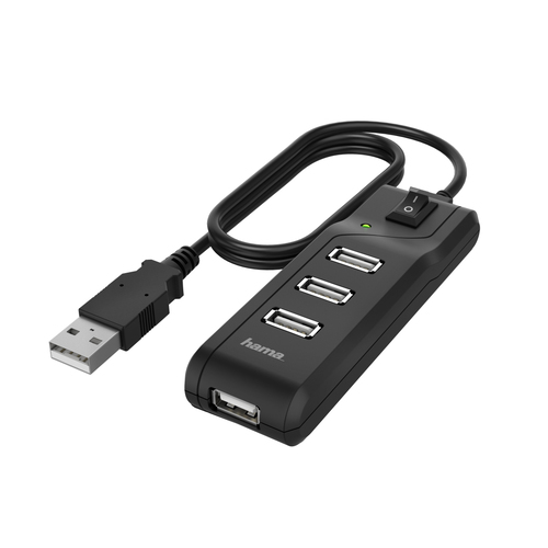 Hama 00200118 хаб-разветвитель USB 2.0 480 Мбит/с Черный