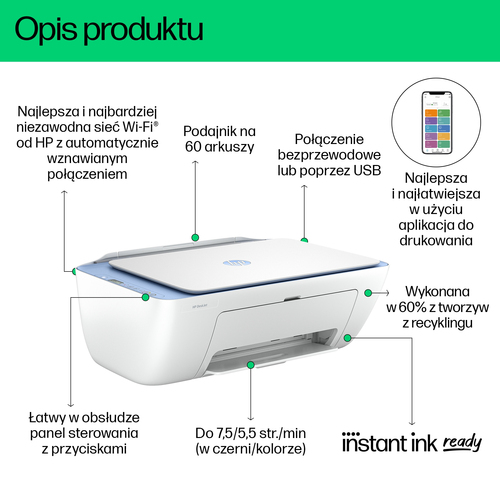 HP Inc. Urządzenie wielofunkcyjne DeskJet 2822e AIO Printer 588R4B