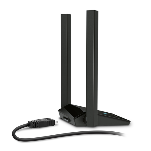 TP-Link AX1800 Wi-Fi 6 Dual Antennas High Gain Wireless USB 3.0 Adapter, Dual-Band, Auto Driver, MU-Mimo, Low- Latency, 1m Cable, Supports Windows 10/11, Highly Secure WPA3 (Archer TX20U Plus), Black, New - image 2