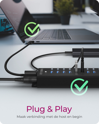 Hub 16+1 Port USB IcyBox 16x USB; 1x USB Laden USB3.2 Gen1 retail, afbeelding 6