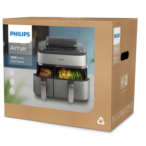 Philips Airfryer 5000 Series Dual Basket NA555/00 – Foto 8 von 11