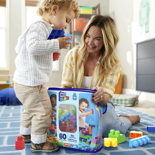 Mattel First Builders - Big Building Bag (Classic), 60 stuks Constructiespeelgoed, afbeelding 6