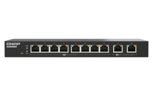 QNAP QSW-L2110-10T-US LITE MANAGEMENT SWITCH, 8 PORTS 2.5GBE RJ45, 2 PORTS 10GBE
