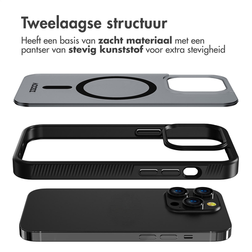 Accezz Rugged Frosted Backcover met MagSafe iPhone 14 Pro - Zwart, afbeelding 2