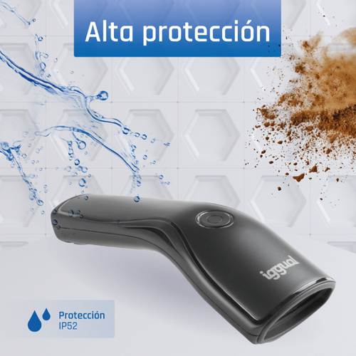 iggual Lector código barras 2D USB botón soporte