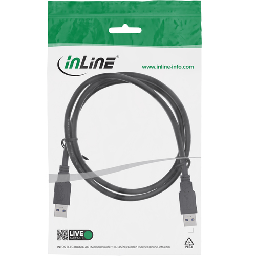 InLine 35215 USB-kabel 1,5 m 3.2 Gen 1 (3.1 Gen 1) USB A Zwart, afbeelding 2