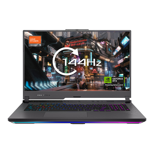 ASUS ROG Strix G17 G713PU-HX108W AMD Ryzen™ 9 7940HX Ноутбук 43,9 cm (17.3") Full HD 16 GB DDR5-SDRAM 1 TB Твердотельный накопитель (SSD) NVIDIA GeForce RTX 4050 Wi-Fi 6E (802.11ax) Windows 11 Home Черный, Серый