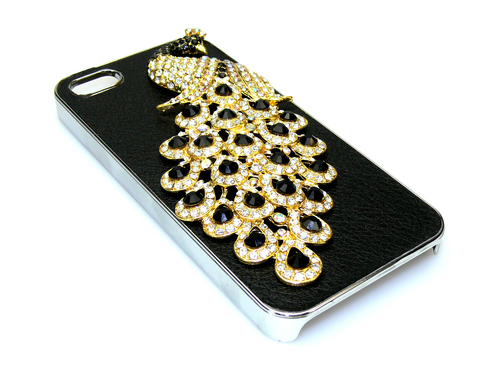 Sandberg Bling Cover iPh5/5S Black peacock